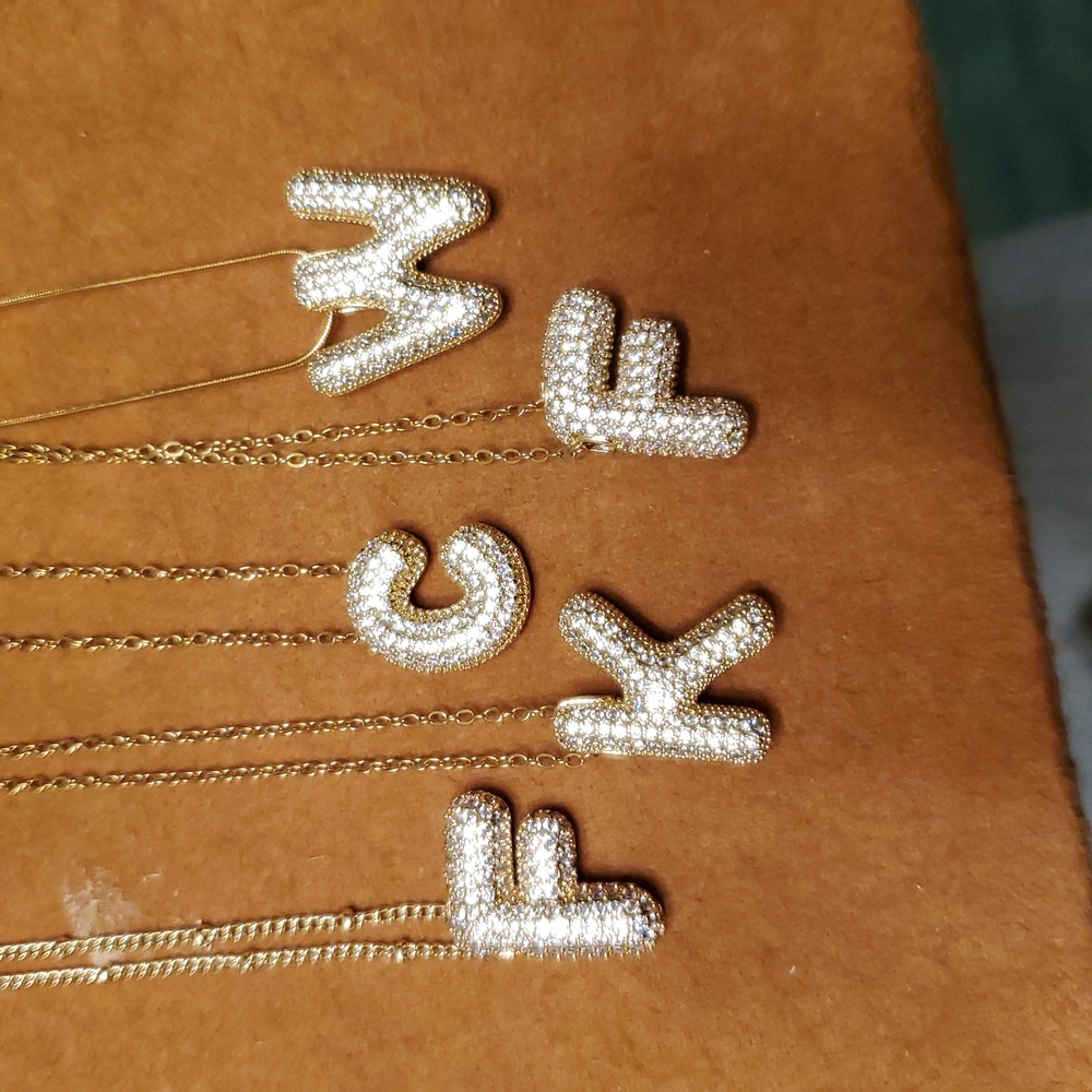 18K Gold Monogram Charm Necklace - 